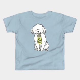 Poodle holding water bottle Kids T-Shirt